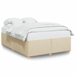 Cadre de lit sans matelas crème 160x200 cm tissu 