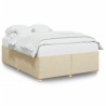 Cadre de lit sans matelas crème 160x200 cm tissu 