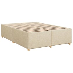 Cadre de lit sans matelas crème 160x200 cm tissu 