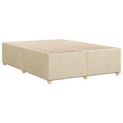 Cadre de lit sans matelas crème 160x200 cm tissu 