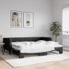 Lit de jour avec gigogne sans matelas noir 90x200 cm 