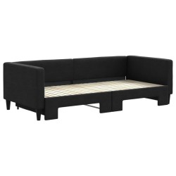 Lit de jour avec gigogne sans matelas noir 90x200 cm 