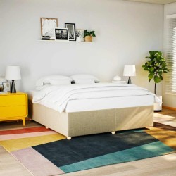 Cadre de lit sans matelas crème 180x200 cm tissu 