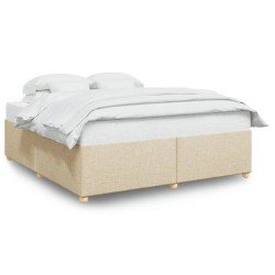 Cadre de lit sans matelas crème 180x200 cm tissu 