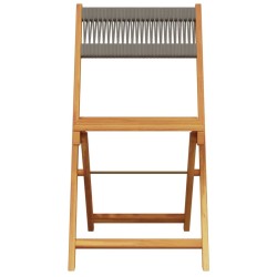 Ensemble à manger de jardin 5pcs gris polypropylène bois massif 