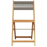 Ensemble à manger de jardin 5pcs gris polypropylène bois massif 