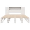 Lit bibliothèque sans matelas blanc 120x190 cm bois massif 