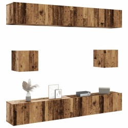 Ensemble de meuble TV mural 6 pcs vieux bois bois d'ingénierie 