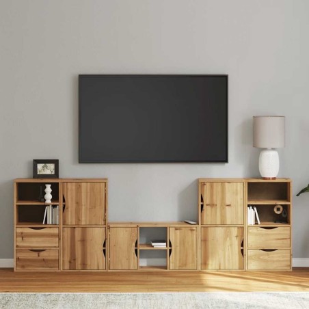 Meubles TV 5 pcs avec rangement ODDA bois de pin massif 