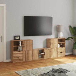 Meubles TV 5 pcs avec rangement ODDA bois de pin massif 