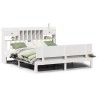 Lit bibliothèque sans matelas blanc 180x200 cm bois pin massif 