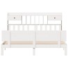 Lit bibliothèque sans matelas blanc 180x200 cm bois pin massif 