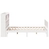 Lit bibliothèque sans matelas blanc 180x200 cm bois pin massif 