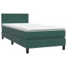 Sommier à lattes de lit et matelas vert foncé 80x210 cm velours 