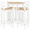 Ensemble de bar 5 pcs Blanc Bois de pin massif 