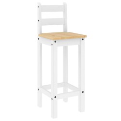 Ensemble de bar 5 pcs Blanc Bois de pin massif 