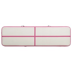 Tapis gonflable de gymnastique avec pompe 700x100x15cm PVC Rose 