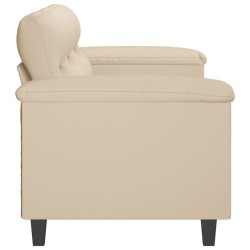 Canapé à 3 places Crème 180 cm Tissu microfibre 