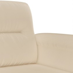 Canapé à 3 places Crème 180 cm Tissu microfibre 