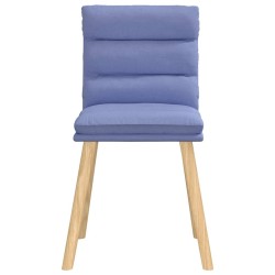 Chaises à manger lot de 6 bleu jean tissu 