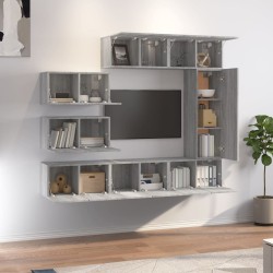 Ensemble de meubles TV 8 pcs Sonoma gris Bois d'ingénierie 