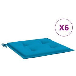 Coussins de chaise jardin lot de 6 bleu 40x40x3 cm tissu oxford 