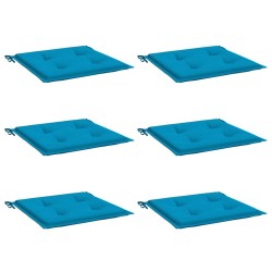Coussins de chaise jardin lot de 6 bleu 40x40x3 cm tissu oxford 