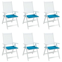 Coussins de chaise jardin lot de 6 bleu 40x40x3 cm tissu oxford 