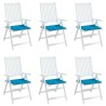 Coussins de chaise jardin lot de 6 bleu 40x40x3 cm tissu oxford 
