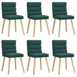 Chaises à manger lot de 6 vert foncé tissu 