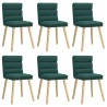Chaises à manger lot de 6 vert foncé tissu 