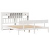 Lit bibliothèque sans matelas blanc 180x200 cm bois pin massif 