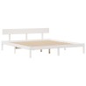 Lit bibliothèque sans matelas blanc 180x200 cm bois pin massif 