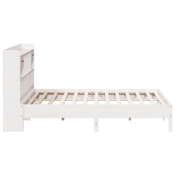 Lit bibliothèque sans matelas blanc 180x200 cm bois pin massif 