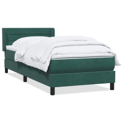 Sommier à lattes de lit et matelas vert foncé 80x210 cm velours 