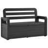 Banc de rangement de jardin 132,5 cm plastique anthracite 