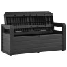 Banc de rangement de jardin 132,5 cm plastique anthracite 