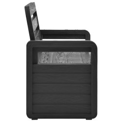 Banc de rangement de jardin 132,5 cm plastique anthracite 