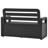 Banc de rangement de jardin 132,5 cm plastique anthracite 