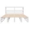 Cadre de lit sans matelas blanc 135x190 cm bois de pin massif 