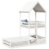 Lit superposé sans matelas blanc 80x200 cm bois de pin massif 