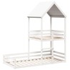 Lit superposé sans matelas blanc 80x200 cm bois de pin massif 