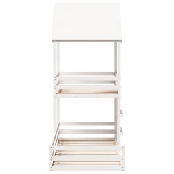 Lit superposé sans matelas blanc 80x200 cm bois de pin massif 