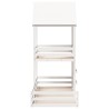 Lit superposé sans matelas blanc 80x200 cm bois de pin massif 