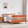 Cadre de lit sans matelas cire marron 150x200cm bois pin massif 