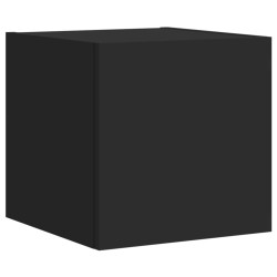 Meuble TV mural avec lumières LED noir 30,5x35x30 cm 