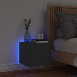 Meuble TV mural avec lumières LED noir 30,5x35x30 cm 