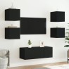 Meuble TV mural avec lumières LED noir 30,5x35x30 cm 