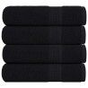 Serviettes de douche 4 pcs noir 70x140 cm 360 g/m² 100% coton 