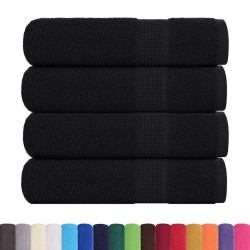 Serviettes de douche 4 pcs noir 70x140 cm 360 g/m² 100% coton 